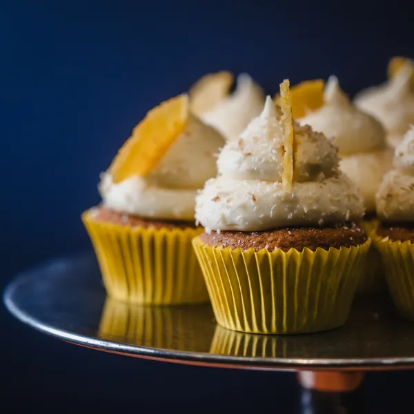 Delcious cupcakes with coconut shavings on top