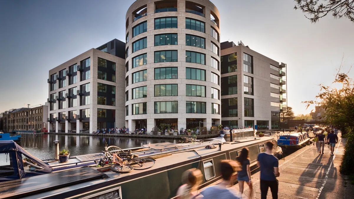Exterior view of Kings Place restaurant showing modern dining atmosphere